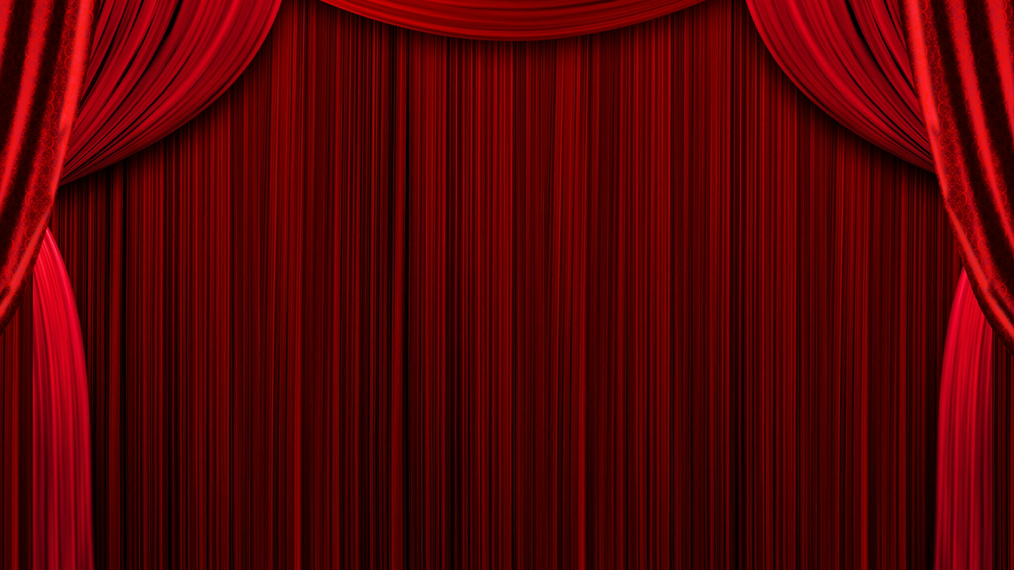 Red Curtains Theater Scene Stage Backdrop. Curtain With Space For Copy. Show Background Performance. - stock photo