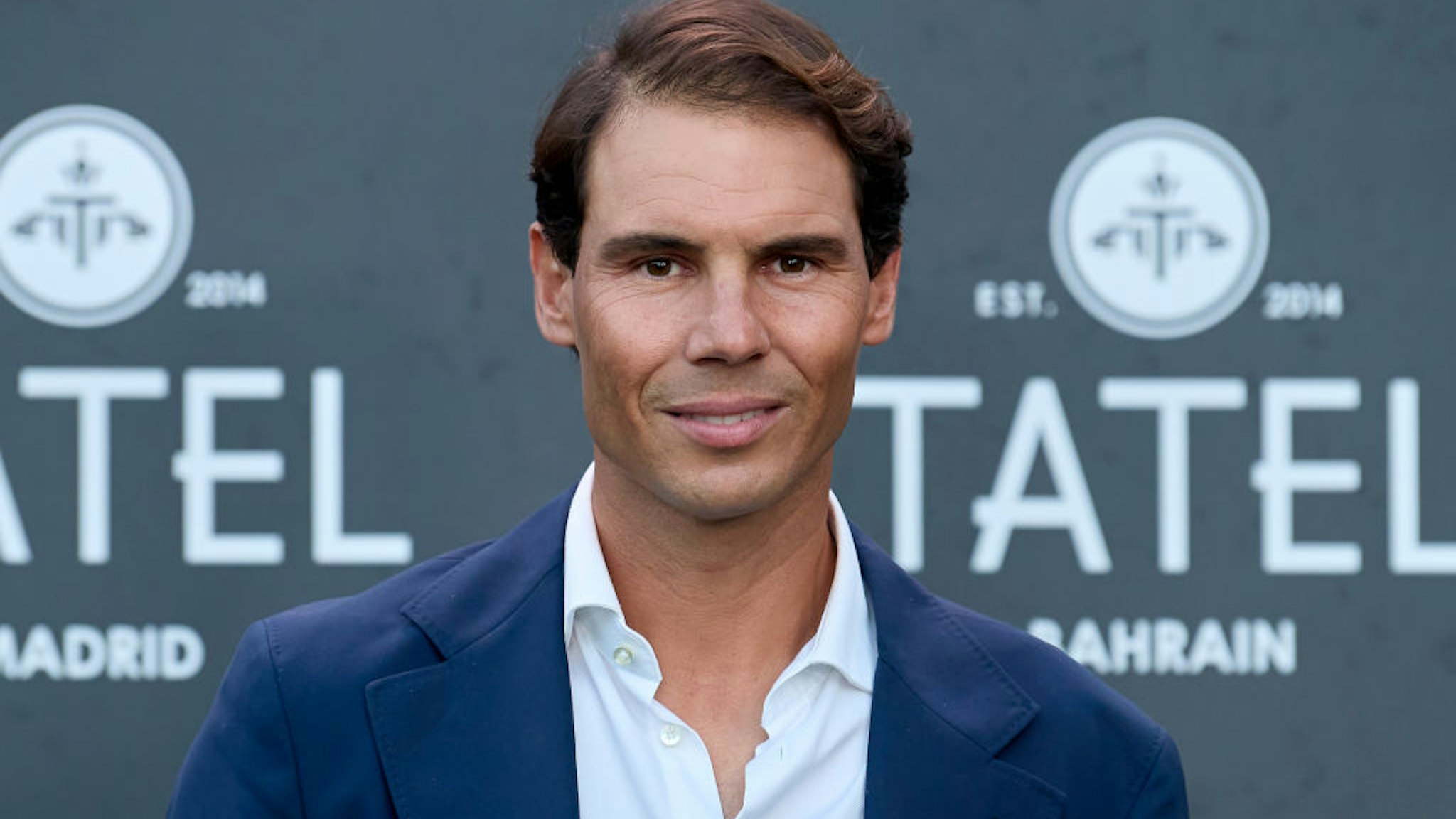 MADRID, SPAIN - OCTOBER 19: Tennis player Rafa Nadal attends the presentation of the new venues of the Tatel group in Beverly Hills and Tatel Bahrain on October 19, 2021 in Madrid, Spain. (Photo by Carlos Alvarez/Getty Images)