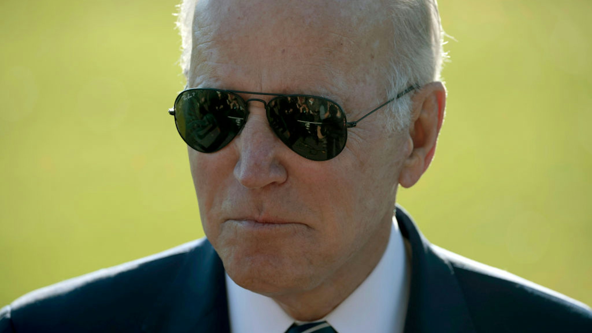 U.S. President Joe Biden speaks to reporters after returning to the White House from Walter Reed Medical Center on November 19, 2021 in Washington, DC.