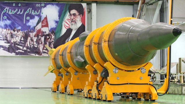 A picture shows the new medium-range surface to surface missile, named Sejil-2, at an undisclosed location in Iran prior to its test-firing on May 20, 2009. President Mahmoud Ahmadinejad announced that Iran had successfully test-fired the new missile, drawing a warning from Israel that Europe too should now worry about the Islamic republic's ballistic programme.