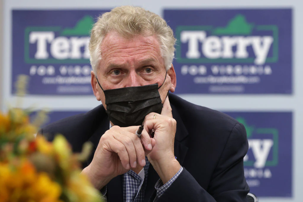 RICHMOND, VIRGINIA - OCTOBER 18: Democratic gubernatorial candidate and former Virginia Gov. Terry McAuliffe joins a roundtable discussion on “the importance of protecting reproductive rights in Virginia” at Peter Paul Development Center October 18, 2021 in Richmond, Virginia. McAuliffe is running against Republican Glenn Youngkin for governor in the Commonwealth of Virginia.