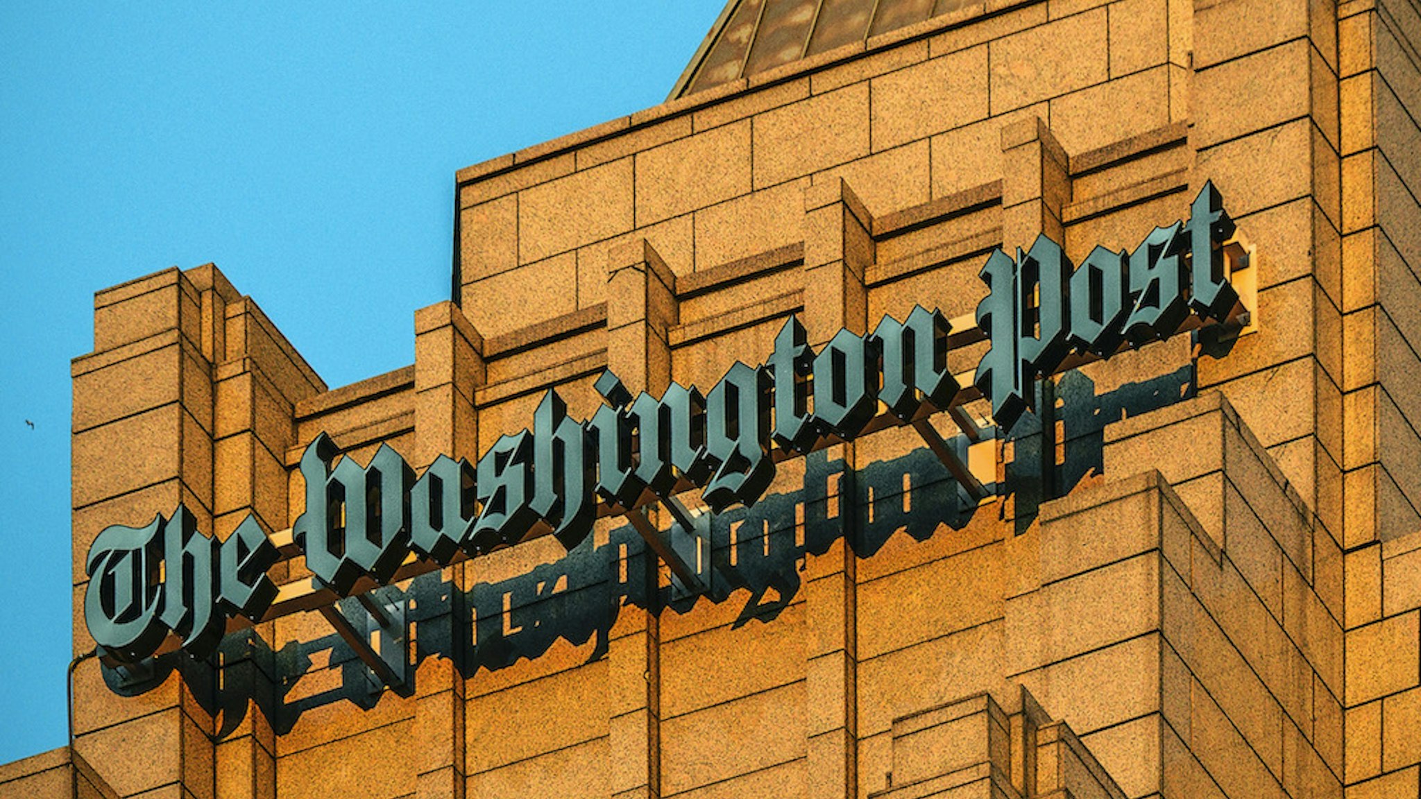 WASHINGTON, DC - DECEMBER 16: A view of the logo on the new home of The Washington Post, on December, 16, 2015 in Washington, DC. (Photo by Bill O'Leary/The Washington Post)