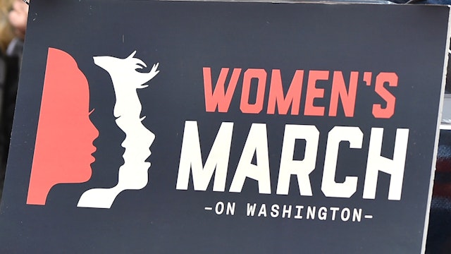 WASHINGTON, DC - JANUARY 21: America Ferrera speaks onstage at the Women's March on Washington on January 21, 2017 in Washington, DC.