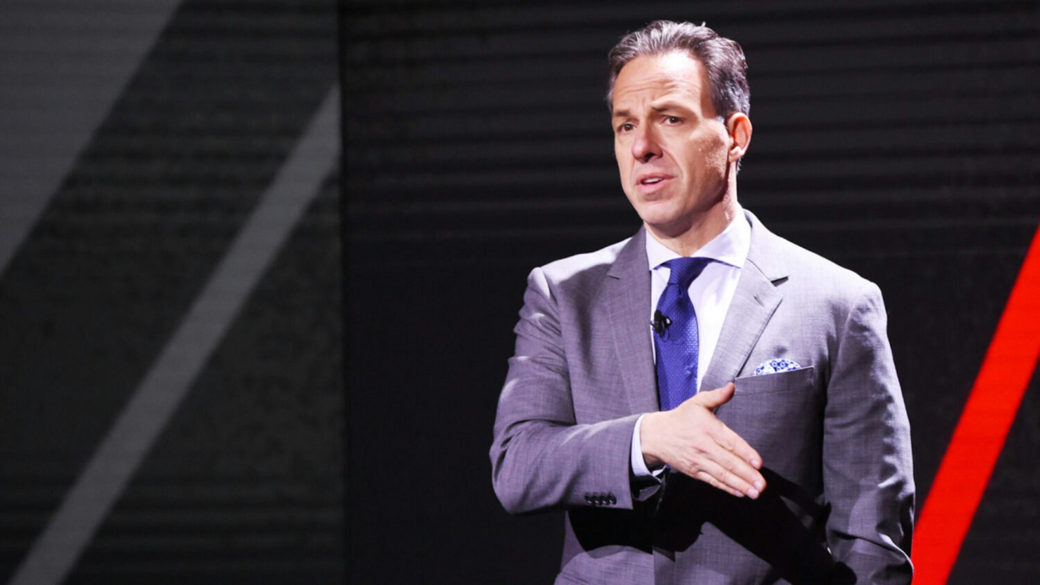 Jake Tapper of CNN’s The Lead with Jake Tapper and CNN’s State of the Union with Jake Tapper speaks onstage during the WarnerMedia Upfront 2019 show at The Theater at Madison Square Garden on May 15, 2019 in New York City.