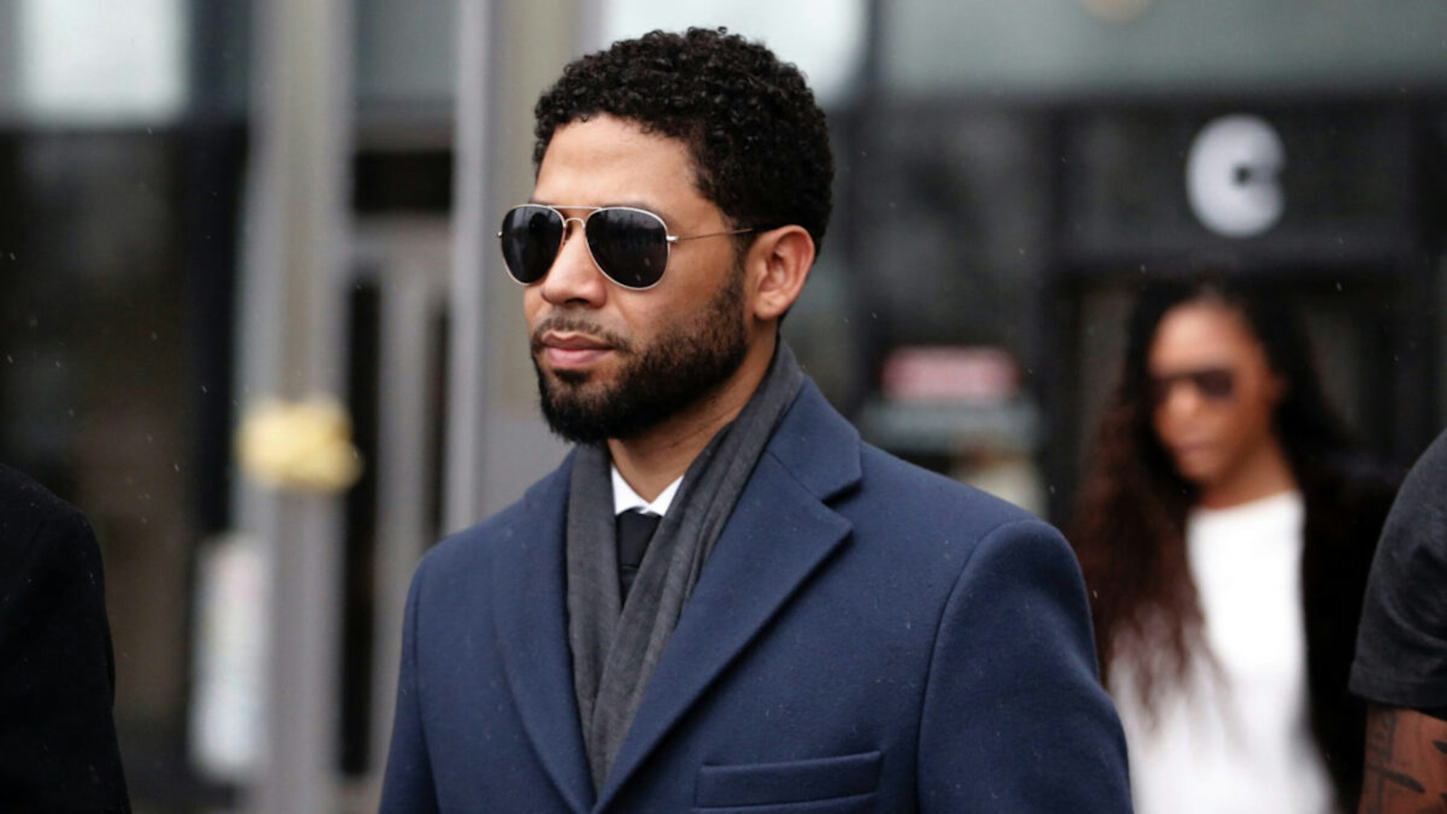 Actor Jussie Smollett leaves Leighton Criminal Courthouse after his court appearance on March 14, 2019 in Chicago, Illinois.
