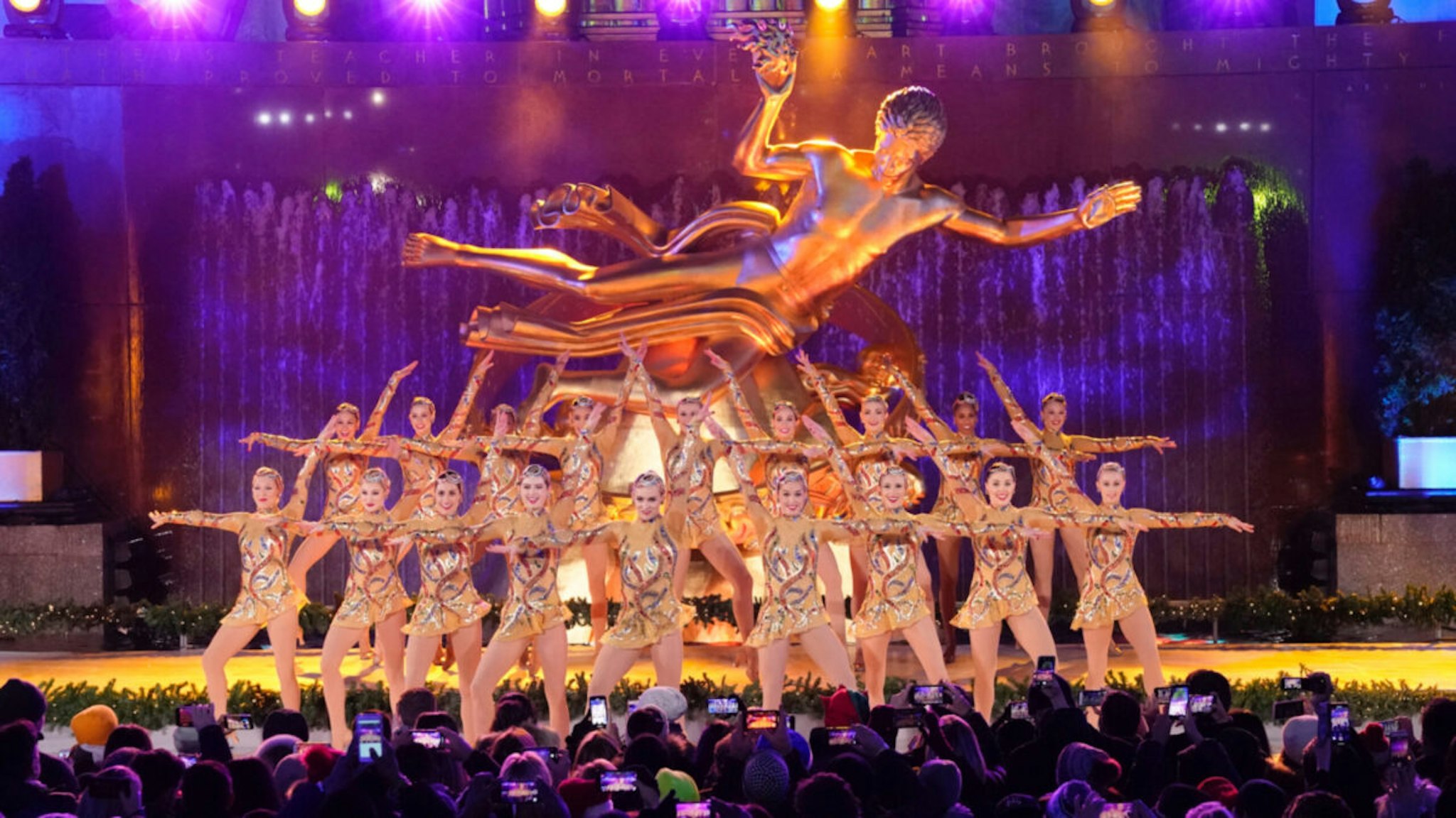 Radio City Rockettes perform during the 2018 Christmas in Rockefeller Center.