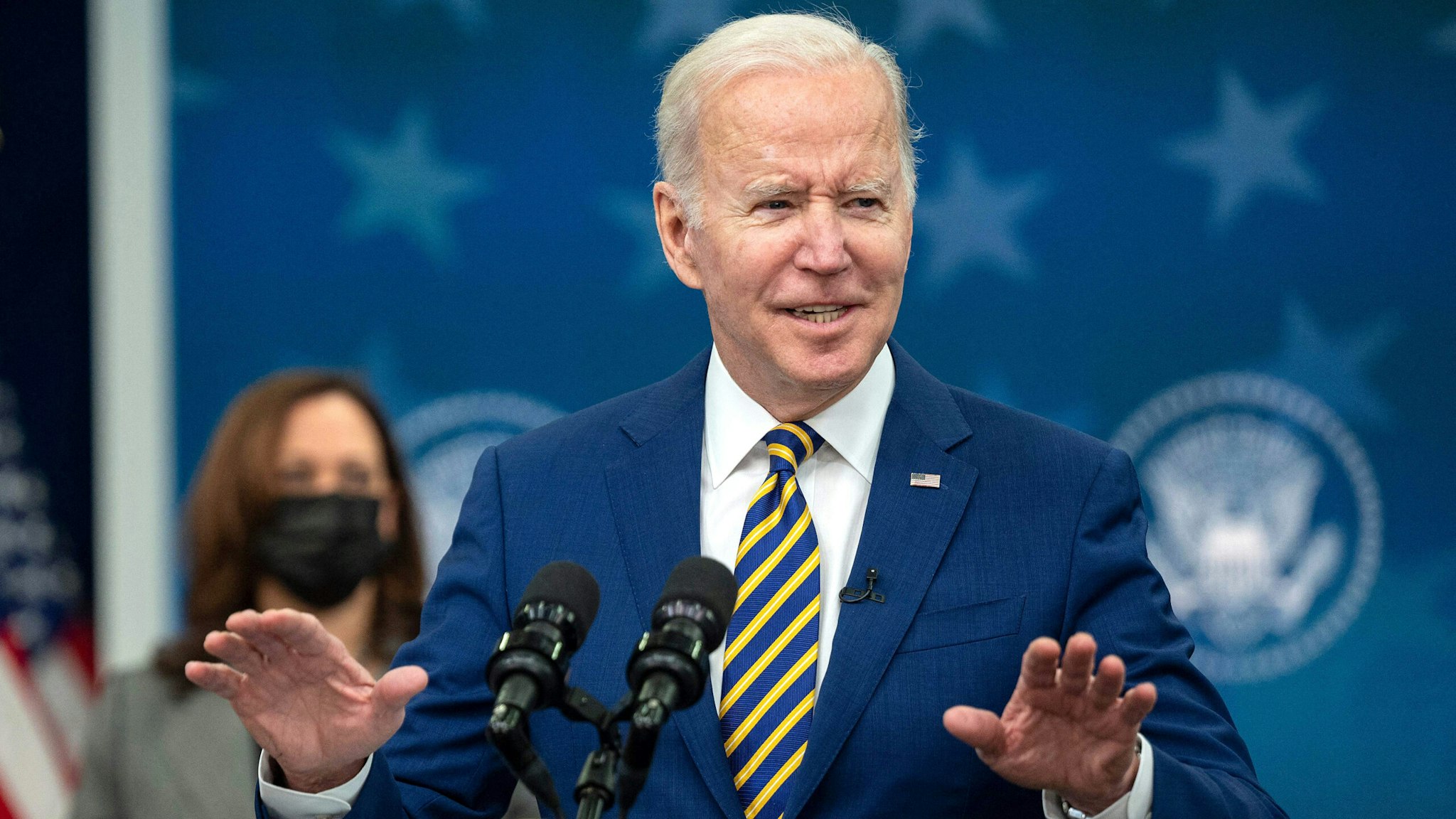 US President Joe Biden speaks before signing bills at the White House in Washington, DC, on November 30, 2021.