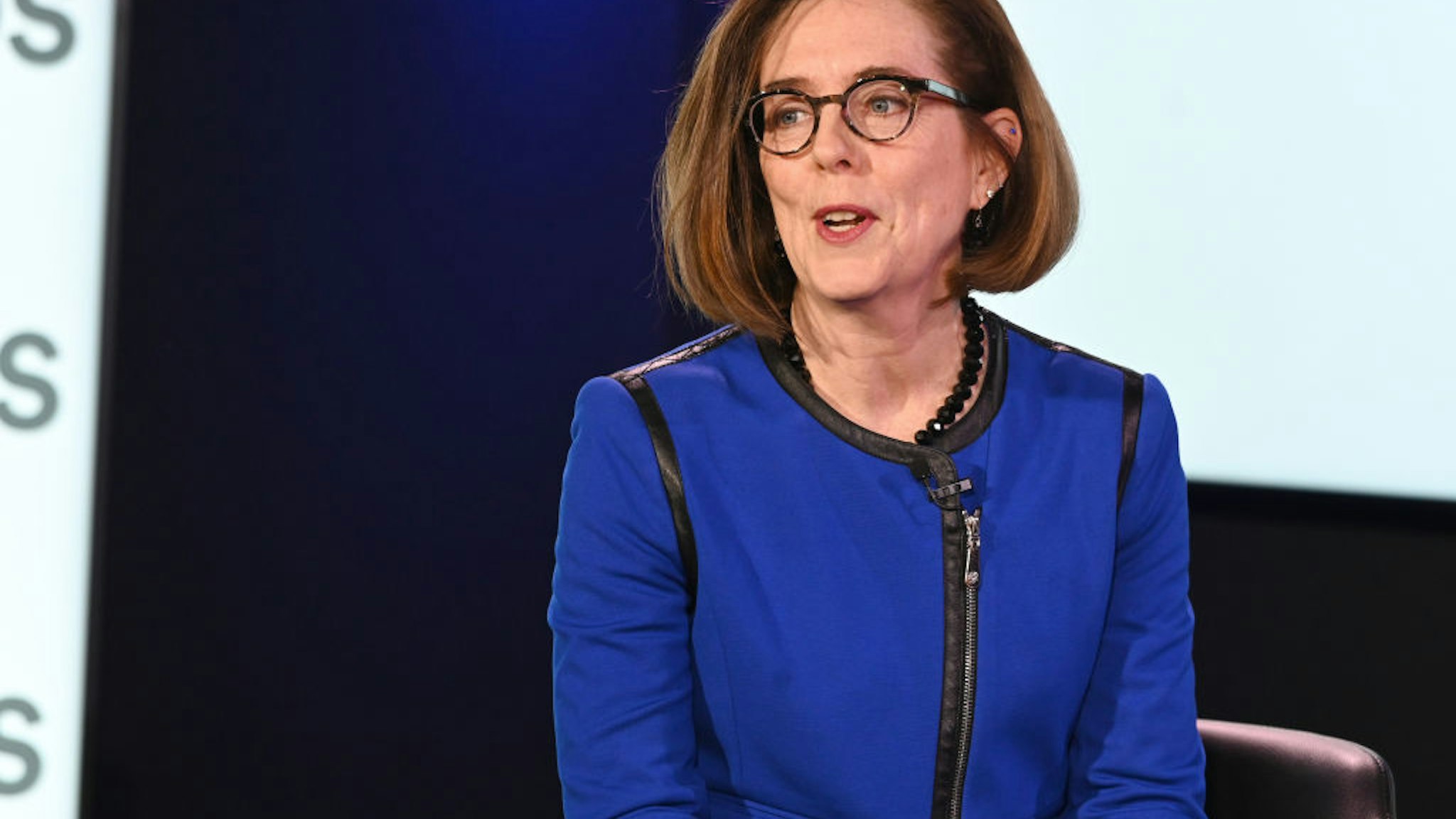 WASHINGTON, DC - FEBRUARY 22: Oregon Governor Kate Brown speaks at the Axios News Shapers event on the U.S. education system on February 22, 2019 in Washington, DC.