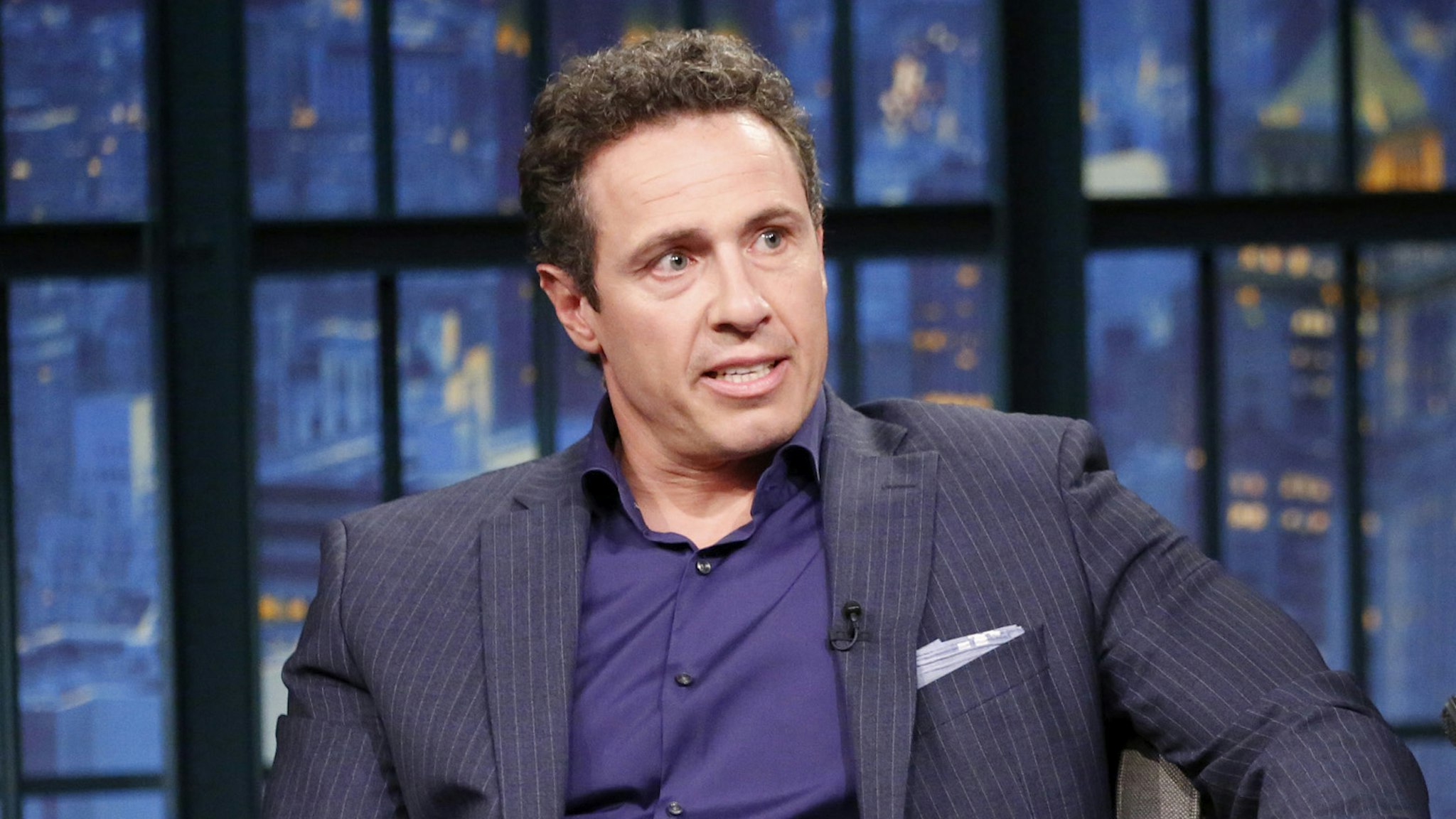 LATE NIGHT WITH SETH MEYERS -- Episode 340 -- Pictured: (l-r) Journalist Chris Cuomo during an interview with host Seth Meyers on March 15, 2016