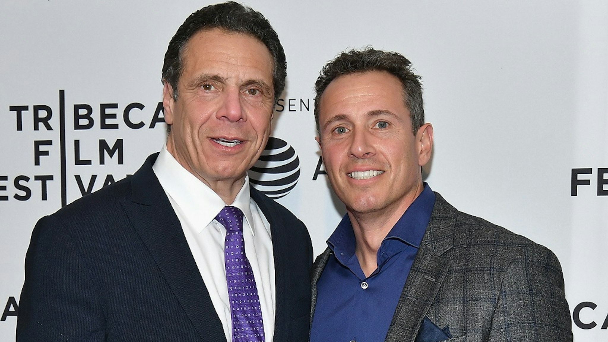 NEW YORK, NY - APRIL 26: Governor of New York Andrew Cuomo and Chris Cuomo attend a screening of "RX: Early Detection A Cancer Journey With Sandra Lee" during the 2018 Tribeca Film Festiva at SVA Theatre on April 26, 2018 in New York City.