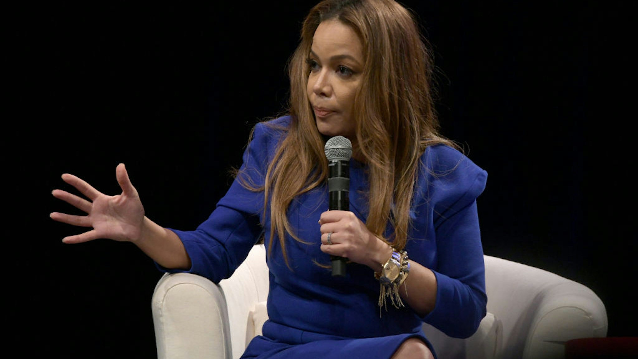 NEW YORK, NY - SEPTEMBER 28: Journalist Sunny Hostin speaks at the first-ever #SheIsEqual Summit co-hosted by three leading organizations - P&amp;G, Global Citizen and the ANA #SeeHer initiative - as they come together to inspire broader action for gender equality during UN General Assembly Week on September 28, 2018 in New York City. (Photo by Leigh Vogel/Getty Images for Procter &amp; Gamble)