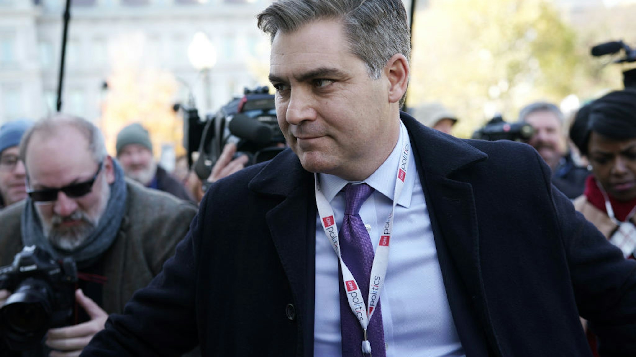 WASHINGTON, DC - NOVEMBER 16: CNN chief White House correspondent Jim Acosta returns to the White House after Federal judge Timothy J. Kelly ordered the White House to reinstate his press pass November 16, 2018 in Washington, DC. CNN has filed a lawsuit against the White House after Acosta's press pass was revoked after a dispute involving a news conference last week. (Photo by Alex Wong/Getty Images)
