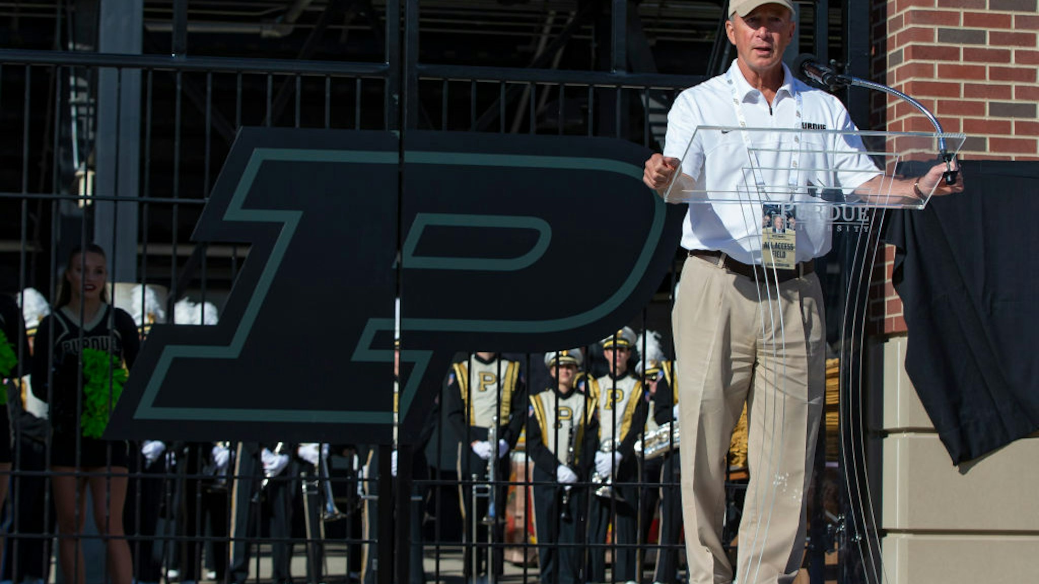 Purdue University President Mitch Daniels is seen before the game against the Vanderbilt Commodores at Ross-Ade Stadium on September 7, 2019 in West Lafayette, Indiana.