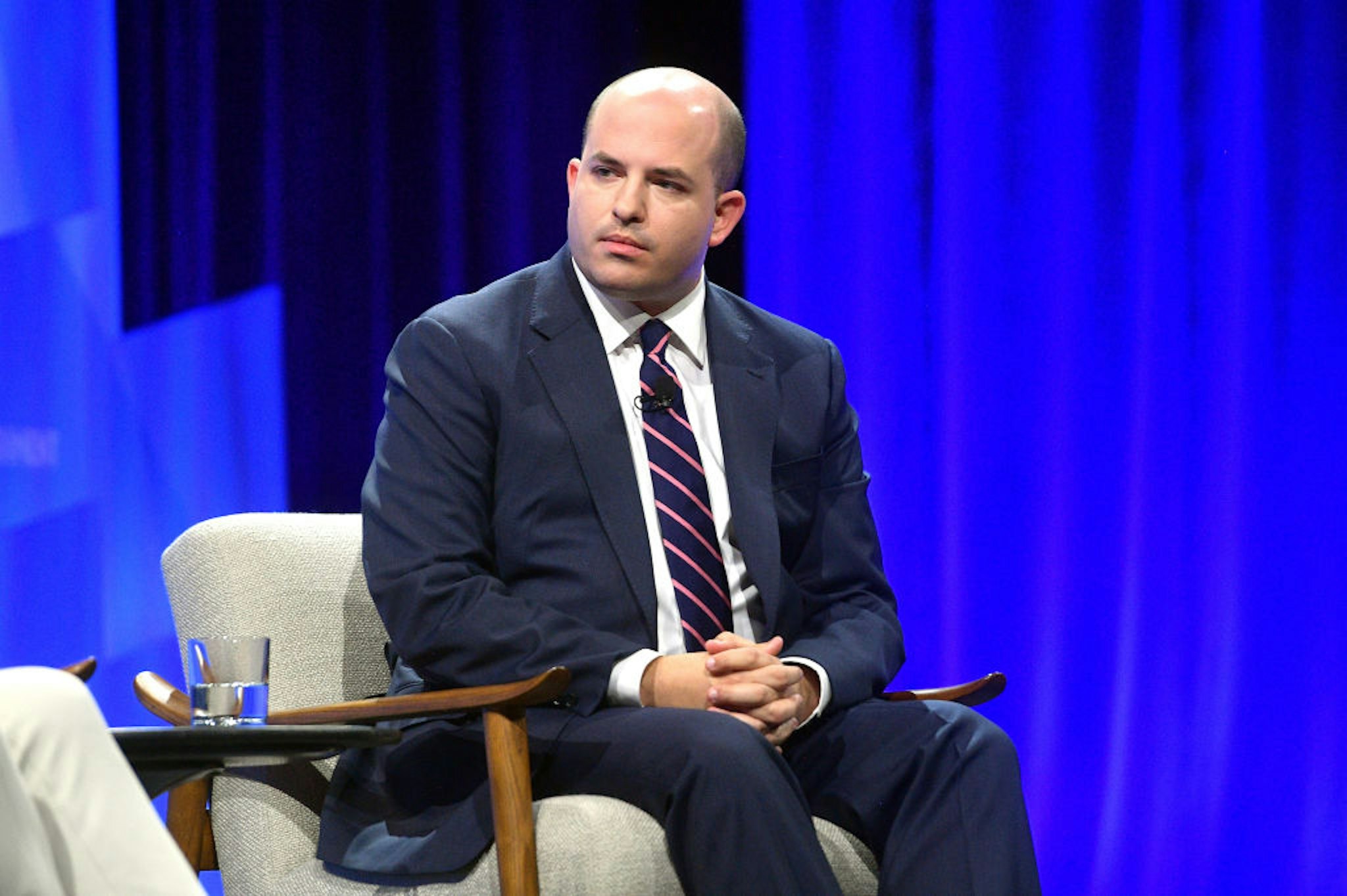 BEVERLY HILLS, CALIFORNIA - OCTOBER 22: Brian Stelter, Chief Media Correspondent for CNN speaks onstage during 'Discovery Gets Cooking' at Vanity Fair's 6th Annual New Establishment Summit at Wallis Annenberg Center for the Performing Arts on October 22, 2019 in Beverly Hills, California. (Photo by Matt Winkelmeyer/Getty Images for Vanity Fair)
