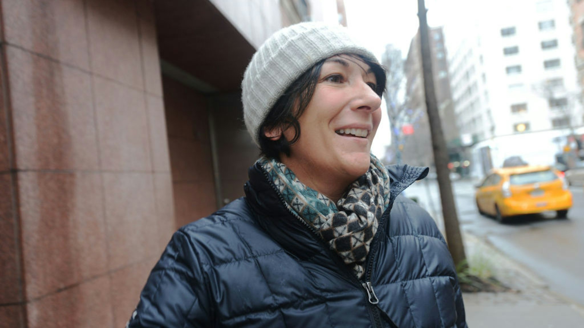 UNITED STATES -January 4: Ghislaine Maxwell, after walking out the side door of her East 65th Street townhouse in Manhattan on Sunday, January 4, 2015. (Photo by Andrew Savulich/NY Daily News Archive via Getty Images)