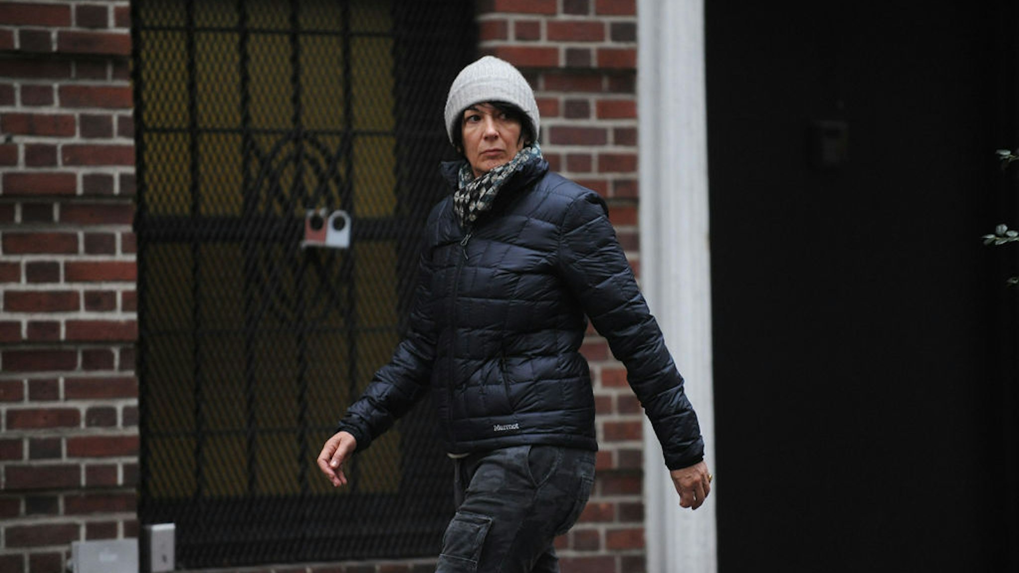Ghislaine Maxwell, after walking out the side door of her townhouse in Manhattan on Jan. 4, 2015.