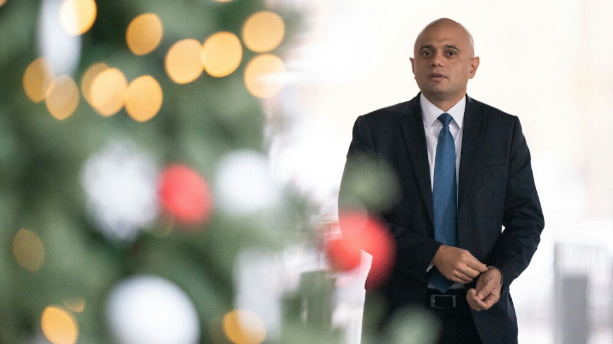 Health Secretary Sajid Javid arrives at BBC Broadcasting House, London, to appear on the last episode of the BBC1 current affairs programme, The Andrew Marr show. Picture date: Sunday December 19, 2021.