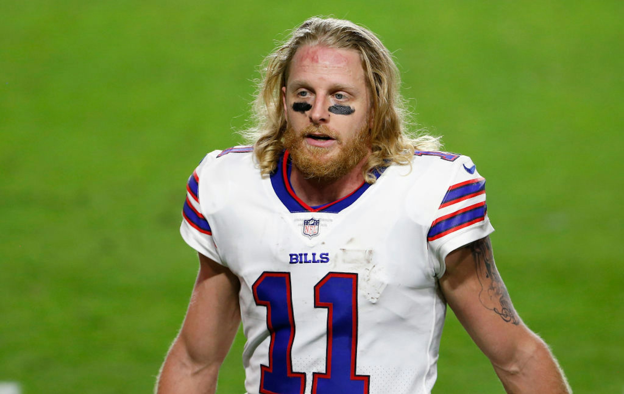 Wide receiver Cole Beasley #11 of the Buffalo Bills during the NFL football game against the San Francisco 49ers at State Farm Stadium on December 07, 2020 in Glendale, Arizona.