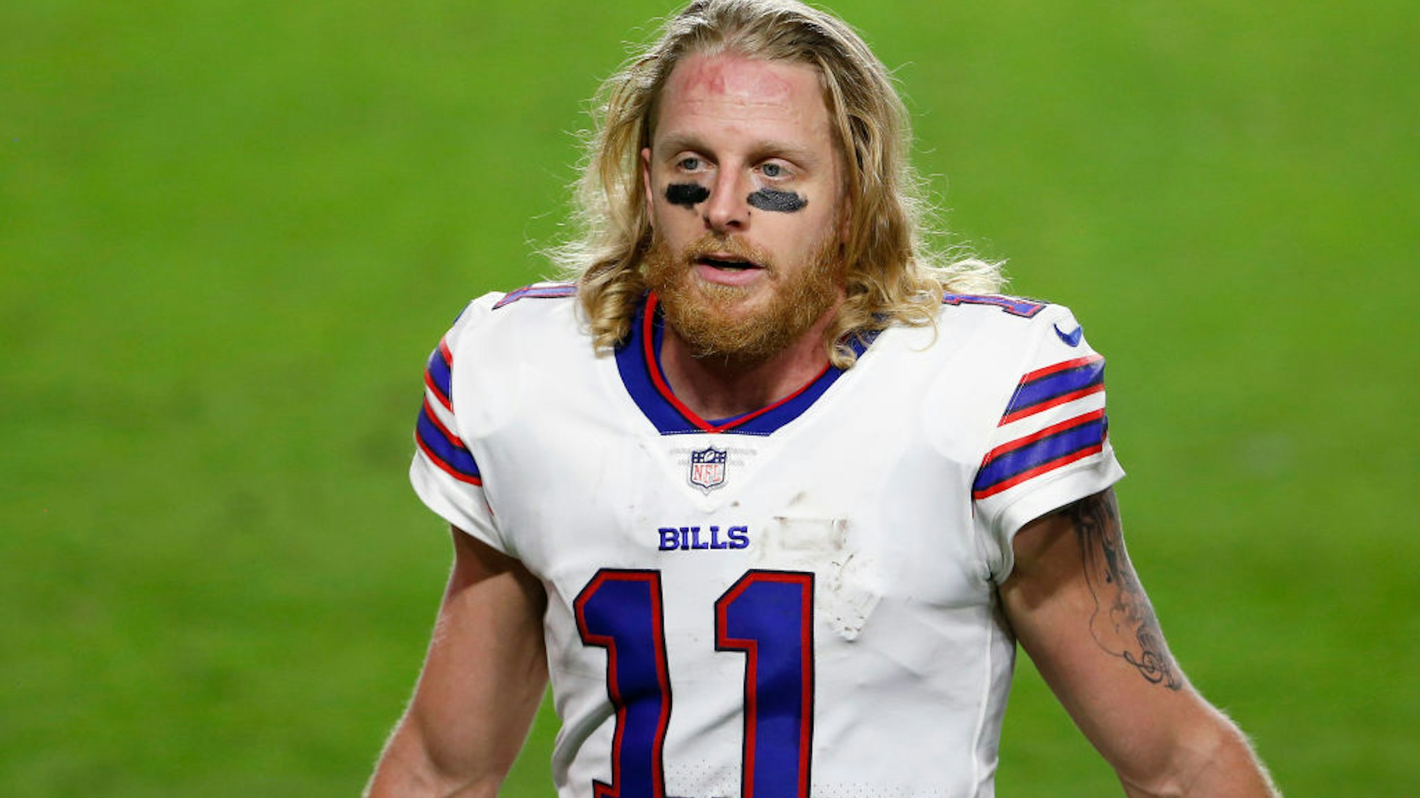 Wide receiver Cole Beasley #11 of the Buffalo Bills during the NFL football game against the San Francisco 49ers at State Farm Stadium on December 07, 2020 in Glendale, Arizona.