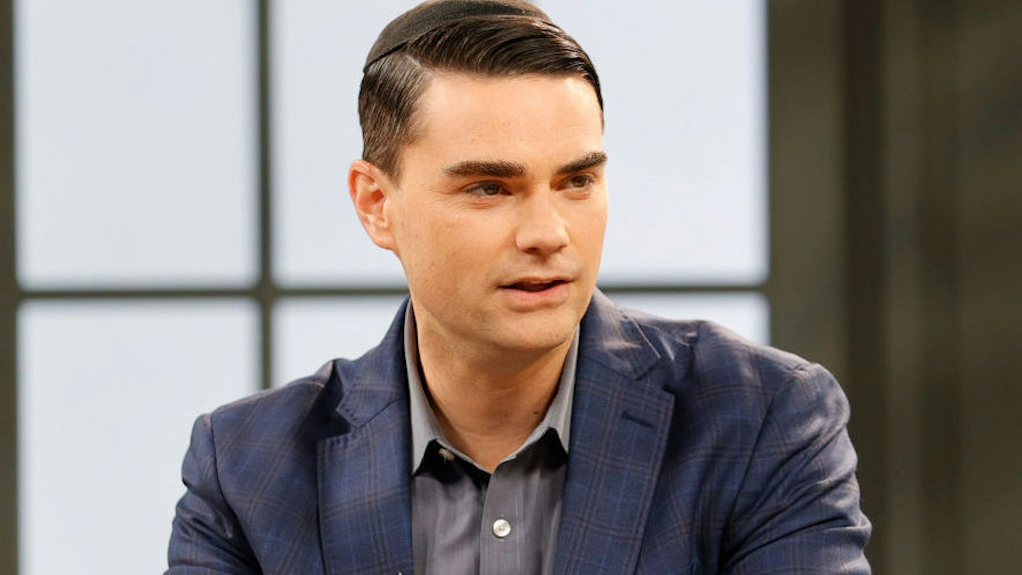 American commentator Ben Shapiro is seen on set during a taping of "Candace" on March 17, 2021 in Nashville, Tennessee.