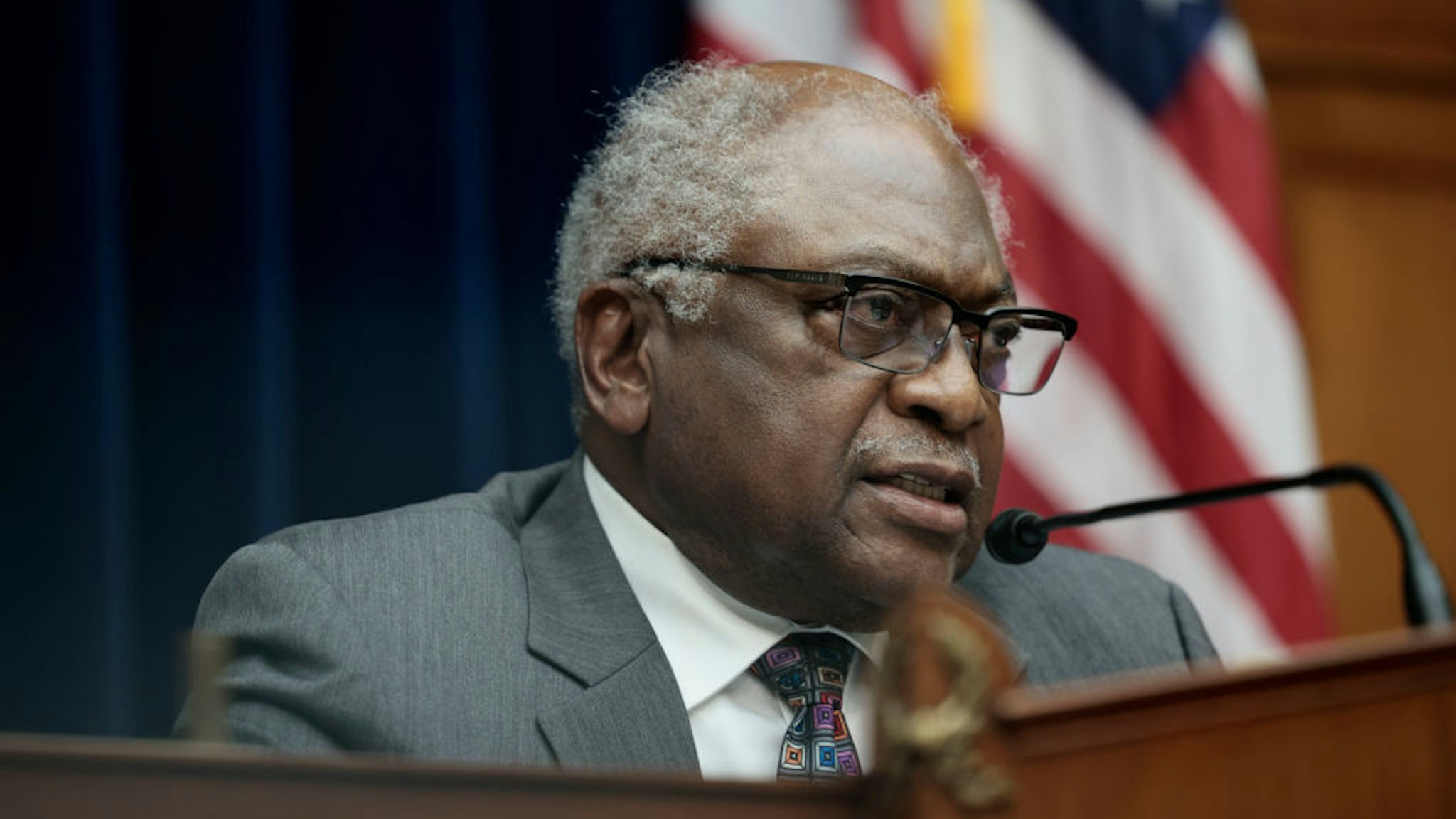 House Coronavirus Subcommittee Chairman James E. Clyburn, (D-SC) speaks during a hearing in the Rayburn House Office Building on November 17, 2021 in Washington, DC.