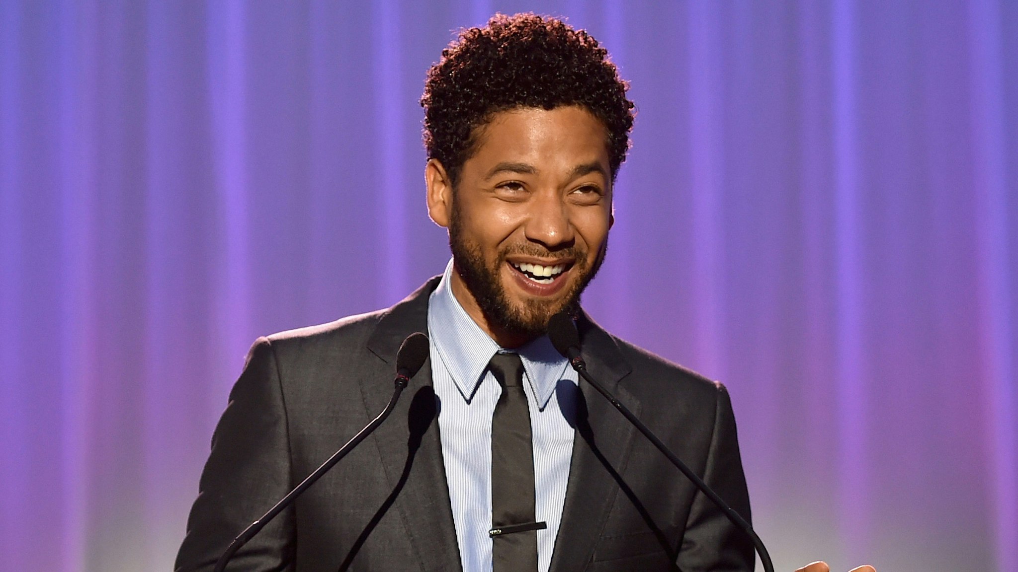 LOS ANGELES, CA - JUNE 03: Host Jussie Smollett speaks onstage at the 16th Annual Chrysalis Butterfly Ball on June 3, 2017 in Los Angeles, California.