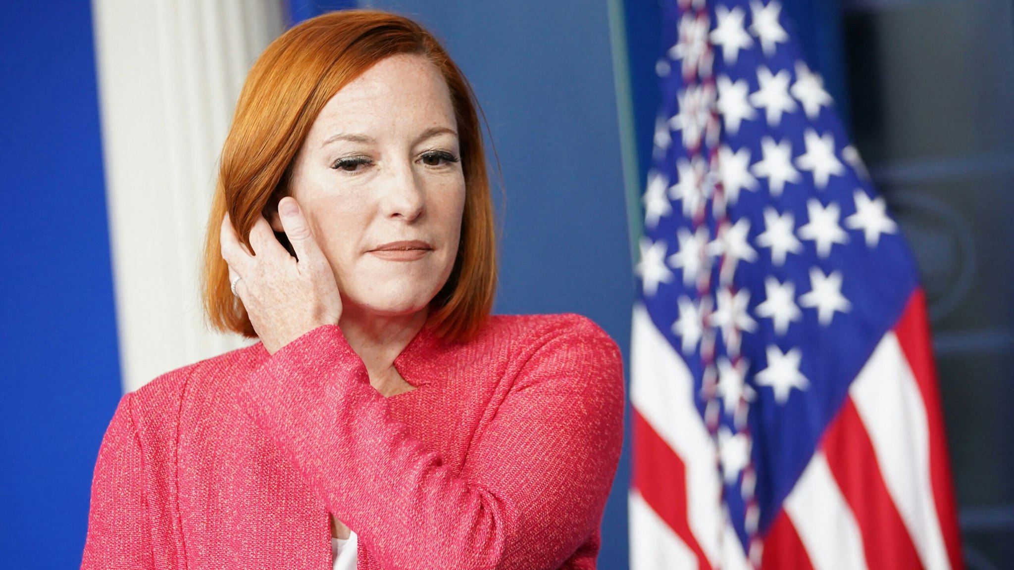 White House Press Secretary Jen Psaki speaks during the daily briefing in the Brady Briefing Room of the White House in Washington, DC on November 29, 2021.