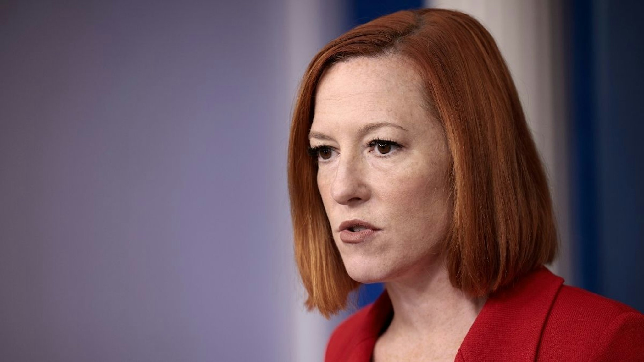 White House Press Secretary Jen Psaki speaks during a daily news briefing at the James S. Brady Press Briefing Room of the White House on December 02, 2021 in Washington, DC.