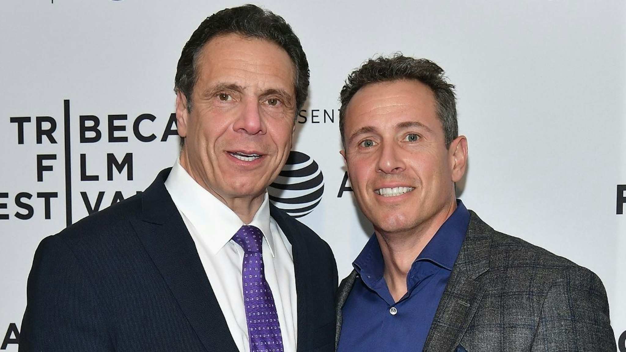 Governor of New York Andrew Cuomo and Chris Cuomo attend a screening of "RX: Early Detection A Cancer Journey With Sandra Lee" during the 2018 Tribeca Film Festiva at SVA Theatre on April 26, 2018 in New York City.