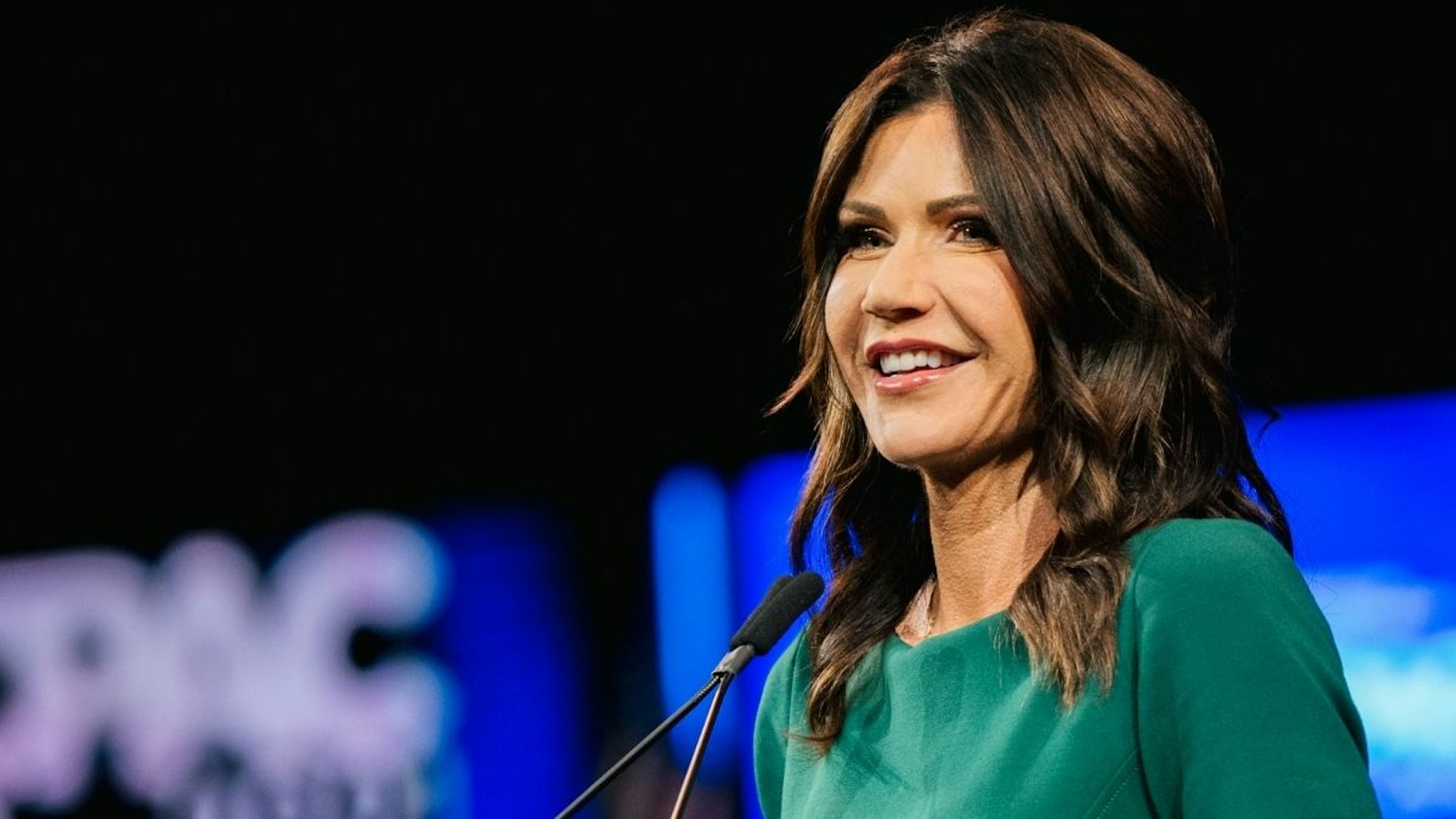 South Dakota Gov. Kristi Noem speaks during the Conservative Political Action Conference CPAC held at the Hilton Anatole on July 11, 2021 in Dallas, Texas.
