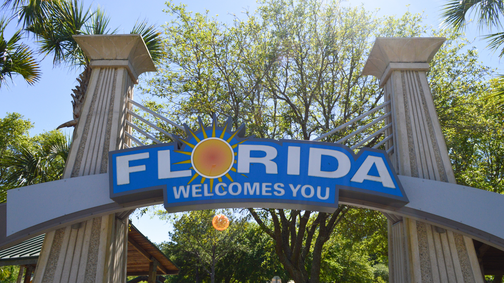 Florida Welcome sign, stock photo.