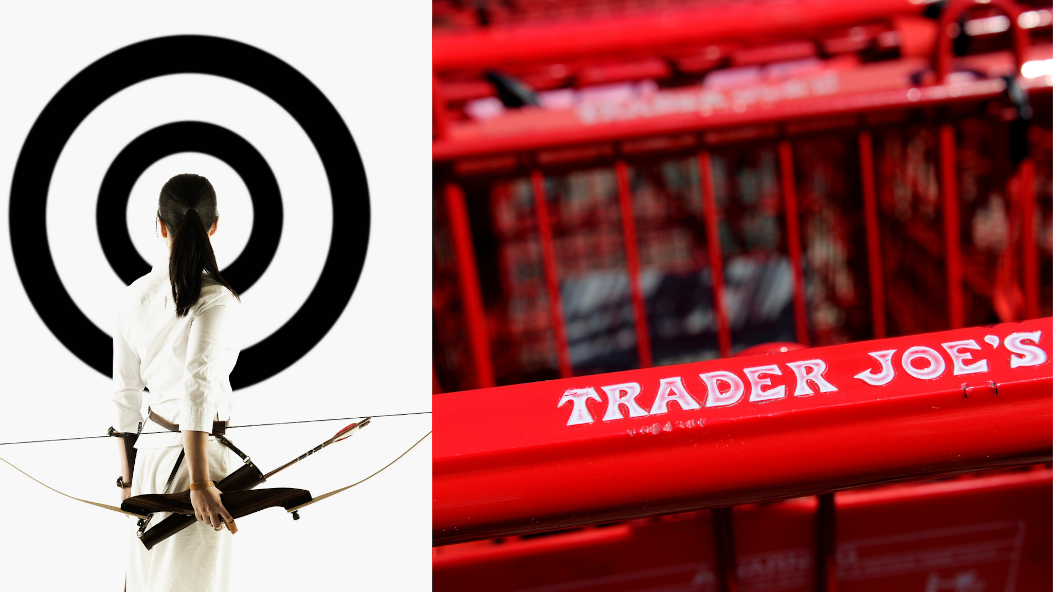 Trader Joe's Co. logo is displayed on shopping carts outside of a store in Emeryville, California, U.S., on Friday, Sept. 13, 2013.