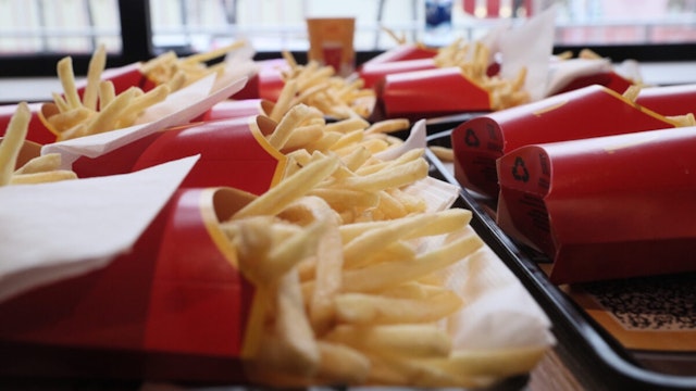 French fries served in a McDonald's restaurant in Pushkin Square, the first to have opened in the Soviet Union.