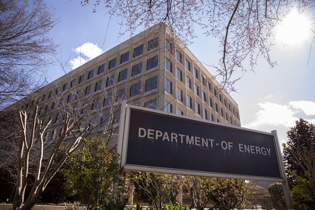 Signage stands outside the U.S. Department of Energy (DOE) headquarters in Washington, D.C., U.S, on Friday, Feb. 14, 2020. Industry leaders privately warned the Trump administration that the U.S. will struggle to deliver the oil, gas and other energy products that China has committed to buy in a new trade deal, raising additional questions about one of the president's signature economic achievements.