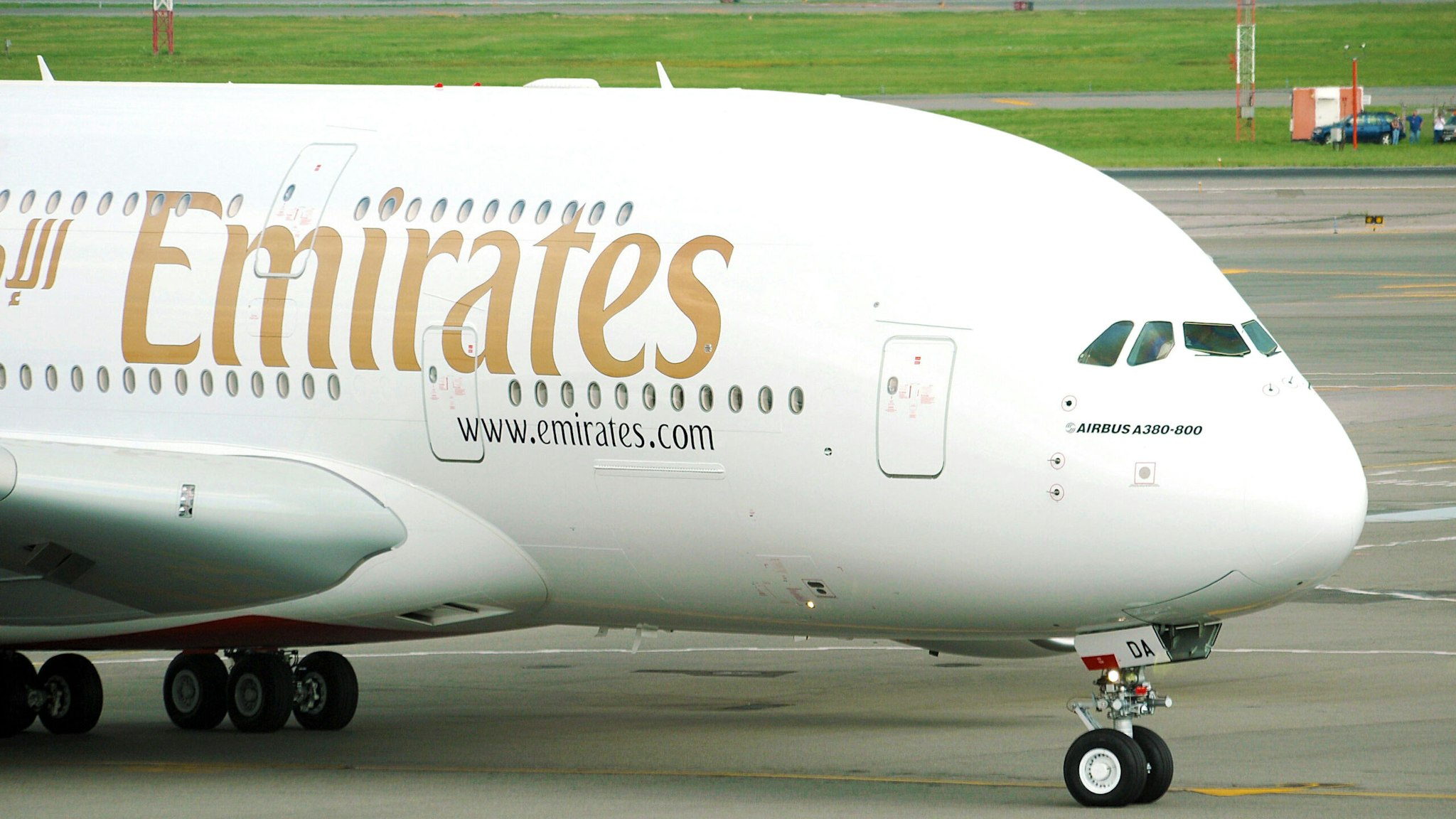 An Emirates Airline flight from Dubai lands on August 1, 2008 becoming the first commercial Airbus A380 jet to land in the United States at John F. Kennedy International Airport in New York. The A380 is the world's largest airliner with 49 percent more floor space and 35 percent more seating than the previous largest aircraft.