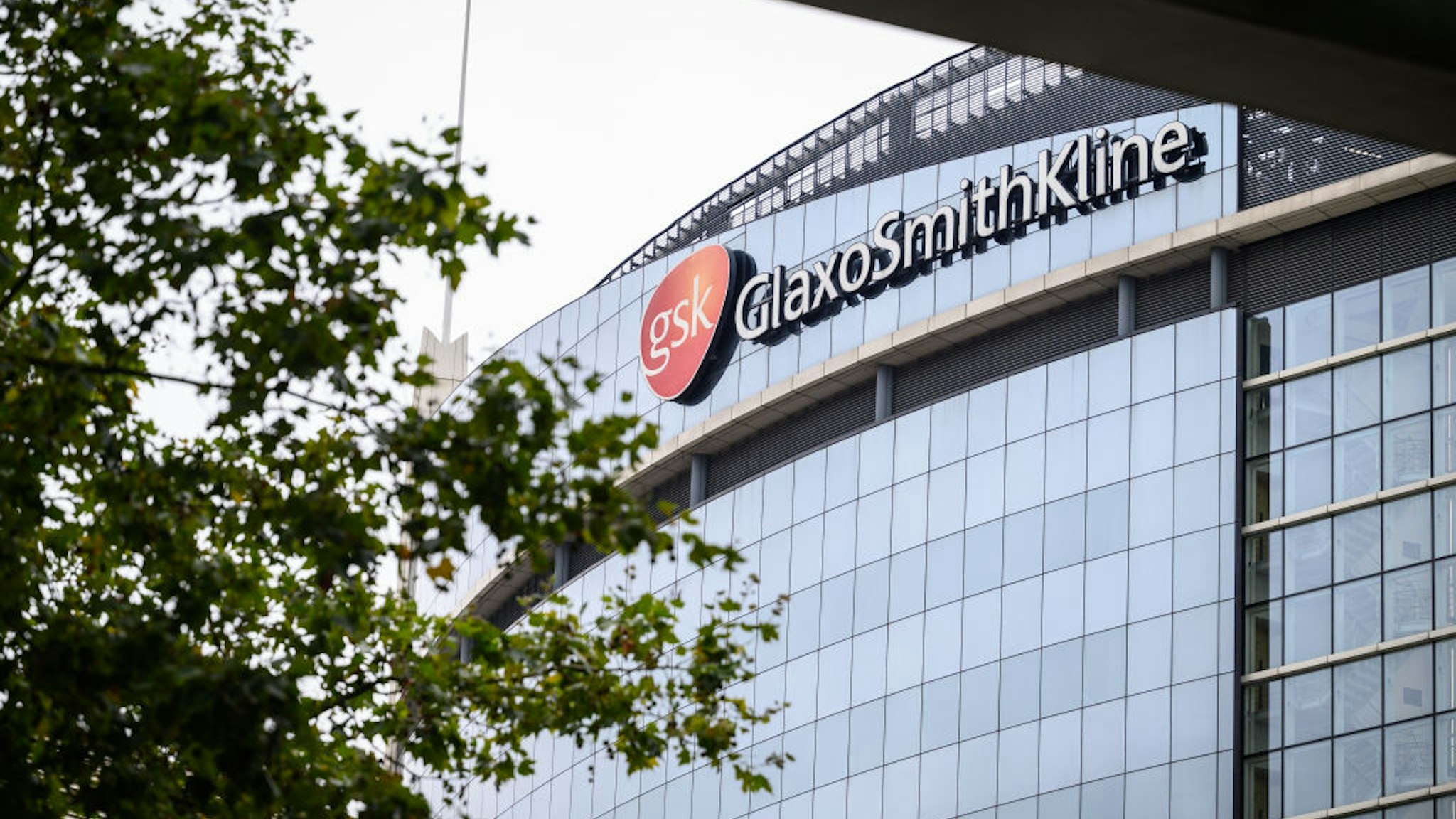 BRENTFORD, ENGLAND - OCTOBER 07: A general view of the exterior of the GlaxoSmithKline offices on October 07, 2021 in the Brentford area of London, England. Yesterday, the World Health Organization endorsed the company's malaria vaccine, Mosquirix, the first developed for any parasitic disease.