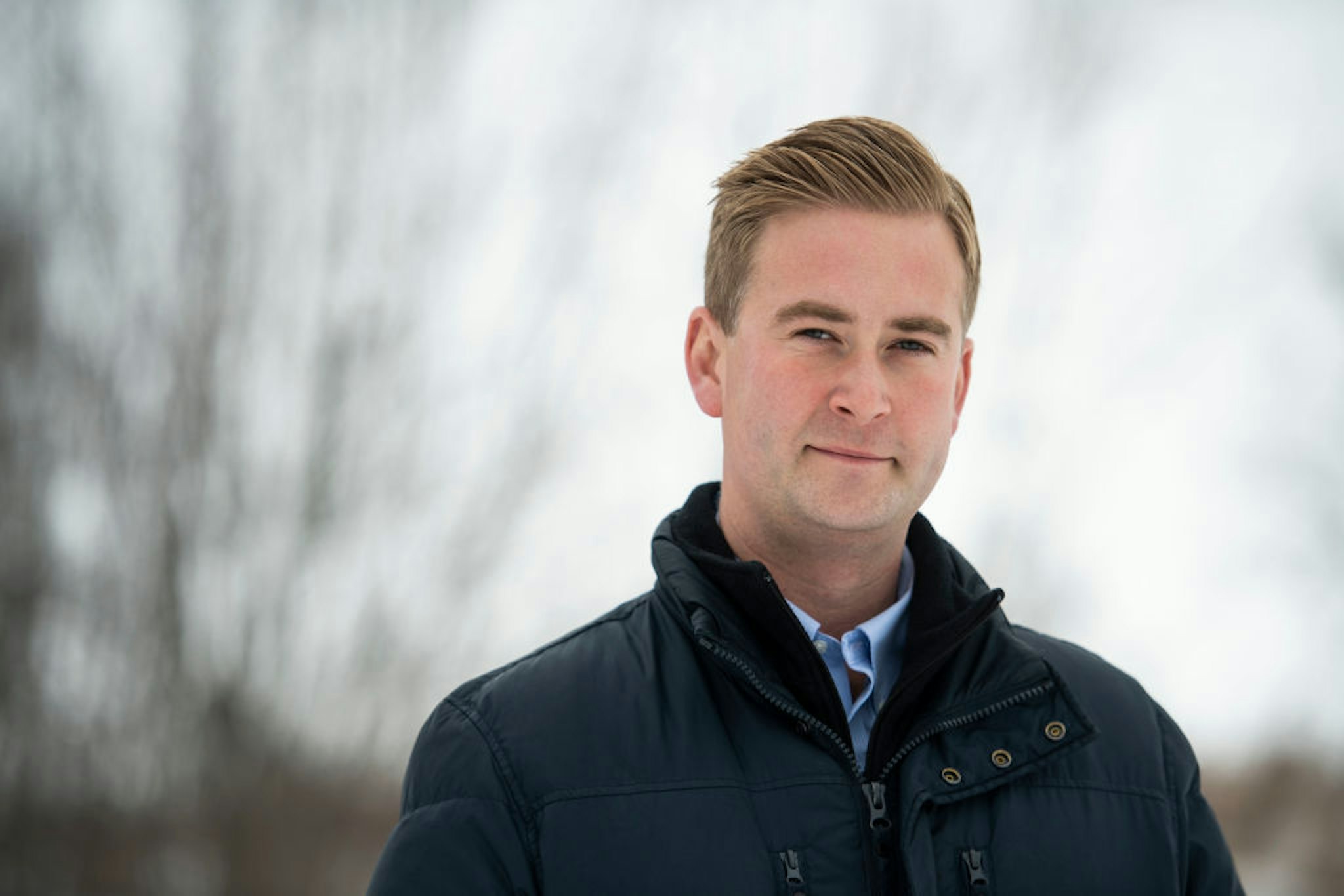 DAVENPORT, IOWA - JANUARY 28: Peter Doocy, a Fox News reporter, stands for a portrait before a campaign event for former vice president Joe Biden at Jeno's Little Hungary in Davenport, IA on January 28, 2020. (Photo by Carolyn Van Houten/The Washington Post via Getty Images)