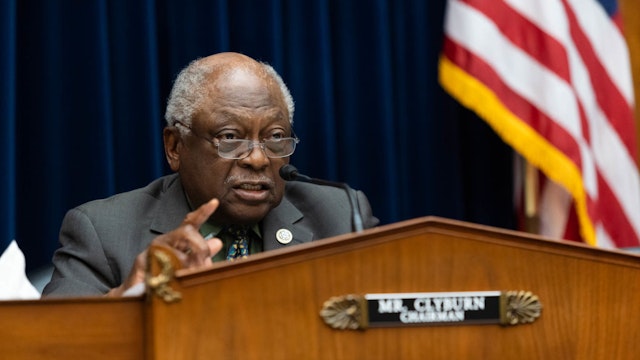 House Majority Whip James Clyburn, a Democrat from South Carolina and chairman of the House Select Subcommittee on the Coronavirus Crisis, speaks during a hearing in Washington, D.C., U.S., on Tuesday, June 22, 2021. Federal Reserve Chair Jerome Powell said inflation had picked up but should move back toward the U.S. central bank's 2% target once supply imbalances resolve. Photographer: Graeme Jennings/Washington Examiner/Bloomberg via Getty Images