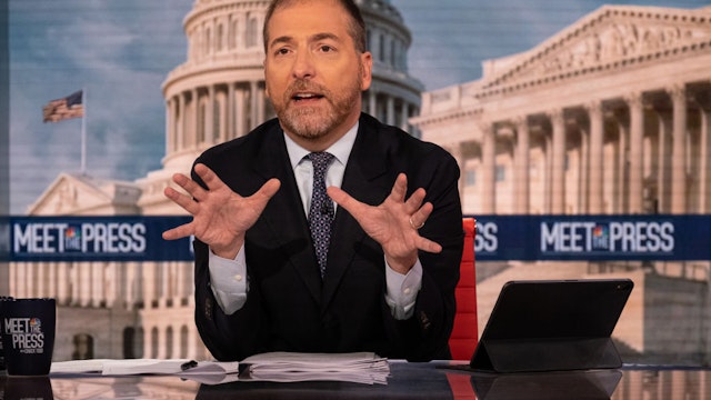 MEET THE PRESS -- Pictured: (l-r) Moderator Chuck Todd appears on Meet the Press" in Washington, D.C., Sunday, September 26, 2021. (Photo by: William B. Plowman/NBC NewsWire via Getty Images/NBCU Photo Bank via Getty Images)
