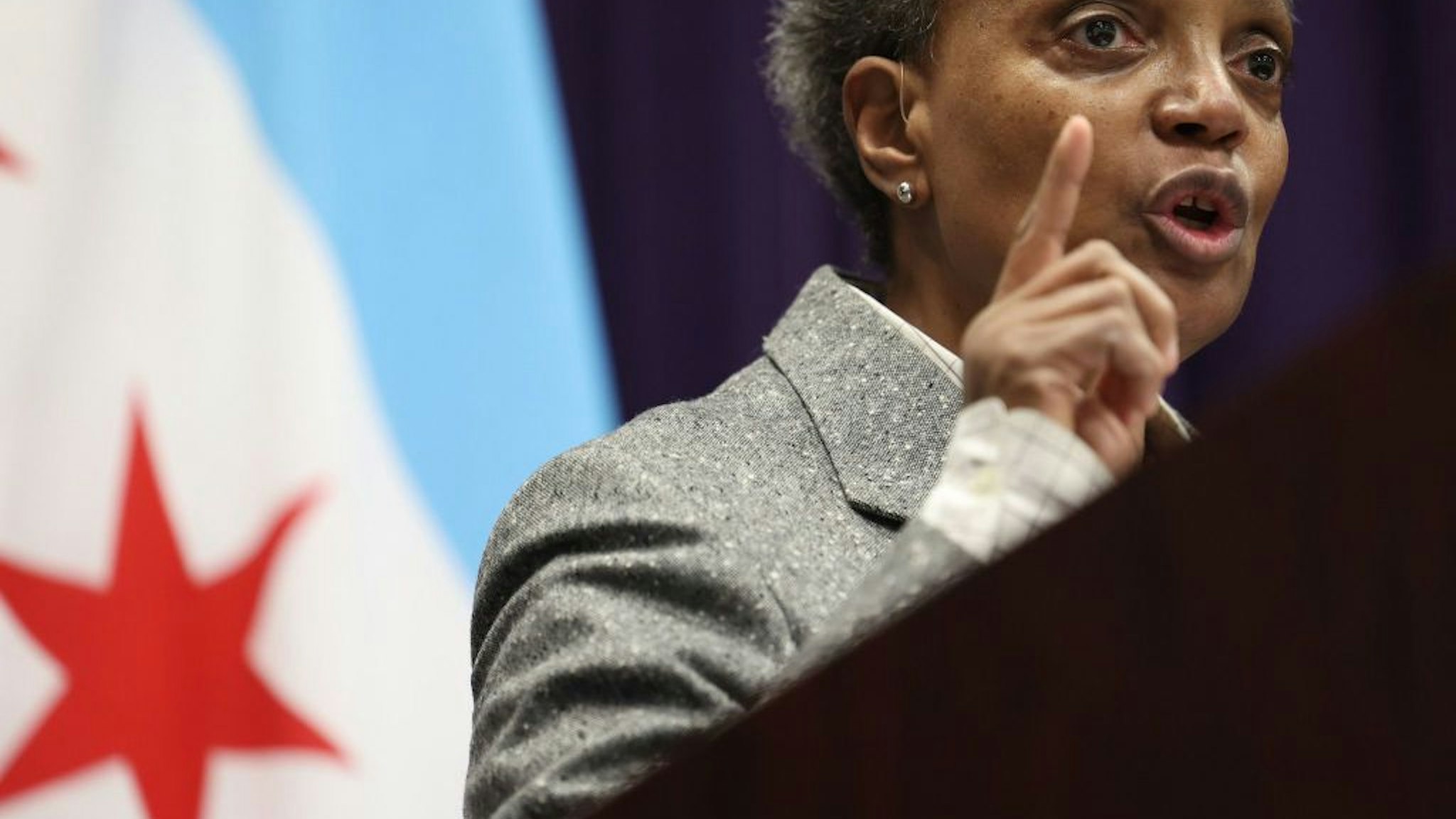 Mayor Lori Lightfoot speaks at Chicago police headquarters on Jan. 4, 2022. Getty Images/Chicago Tribune/Contributor