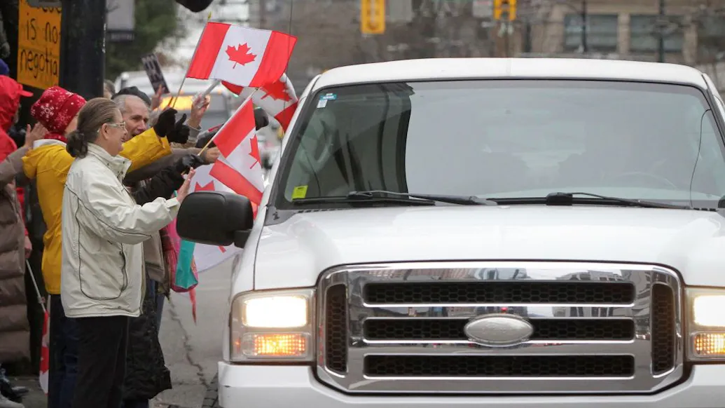 Freedom Convoy Organizer Tearfully Tells Of Canadians Helping Truckers