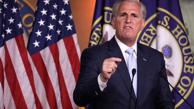 WASHINGTON, DC - JUNE 25: U.S. House Minority Leader Rep. Kevin McCarthy (R-CA) speaks during his weekly news conference June 25, 2020 on Capitol Hill in Washington, DC. McCarthy discuss various topics including the police reform bill. (Photo by Alex Wong/Getty Images)