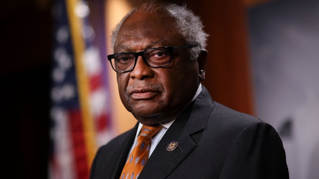 WASHINGTON, DC - SEPTEMBER 23: House Majority Whip Jim Clyburn (D-GA) speaks on medicare expansion and the reconciliation package during a press conference with fellow lawmakers at the U.S. Capitol on September 23, 2021 in Washington, DC. The group spoke on the need to expand medicare to assist low income Americans. (Photo by Kevin Dietsch/Getty Images)