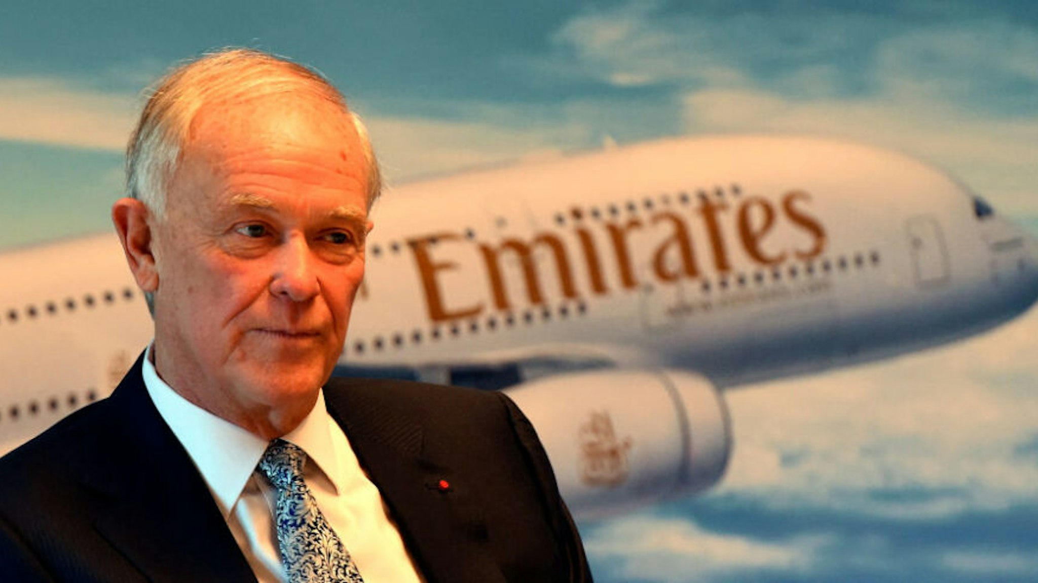 Tim Clark, CEO of the United Arab Emirates' flag carrier Emirates Airlines, addresses a news conference in Berlin March 5, 2015.