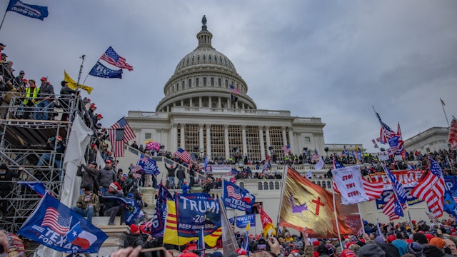 Supporters of President Trump converge on the United States Capitol building. (Photo by Evelyn Hockstein/For The Washington Post via Getty Images)