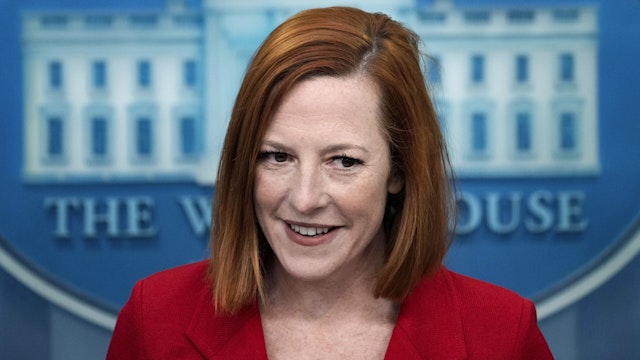 WASHINGTON, DC - JANUARY 26: White House Press Secretary Jen Psaki speaks during the daily press briefing at the White House on January 26, 2022 in Washington, DC. Psaki declined to take questions about White House plans amidst media reports that Supreme Court Justice Stephen Breyer is planning to retire from the U.S. Supreme Court.