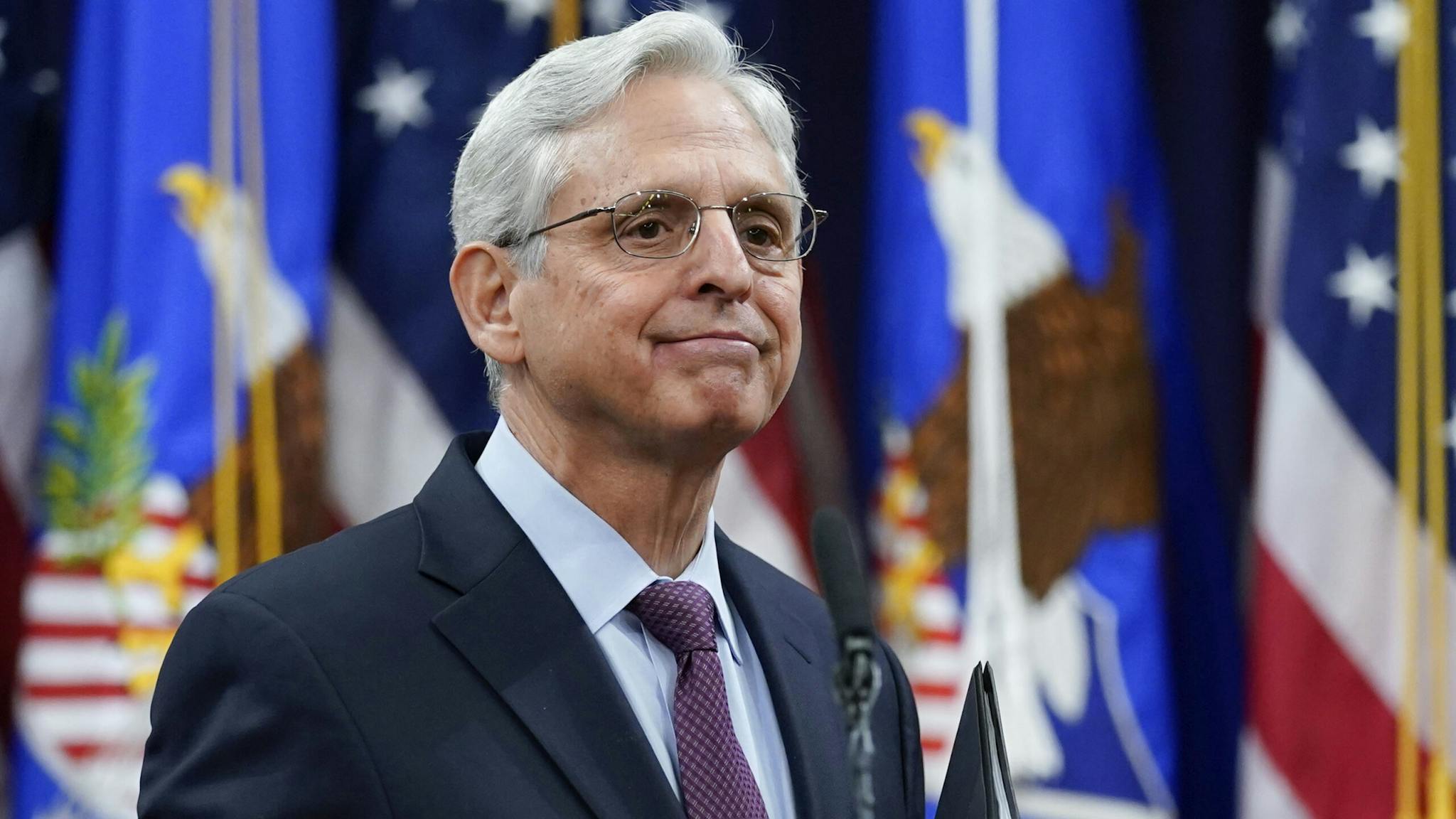 Attorney General Garland Delivers Remarks On January 6 Prosecutions WASHINGTON, DC - JANUARY 05: U.S. Attorney General Merrick Garland speaks at the Department of Justice on January 5, 2022 in Washington, DC. Garland addressed the January 6, 2021 attack on the U.S. Capitol.