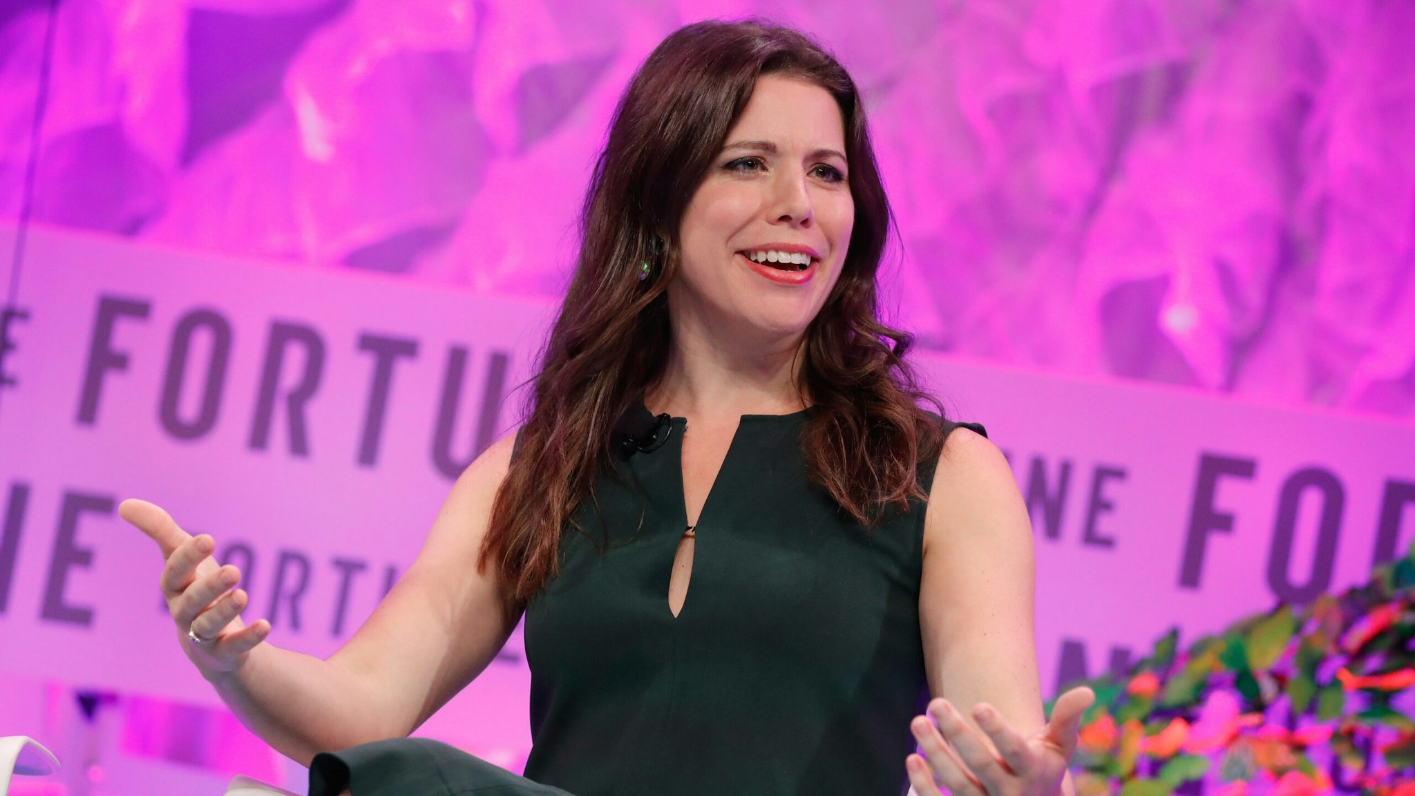 WASHINGTON, DC - OCTOBER 11: CNN Political Commentator Mary Katharine Ham speaks onstage at the Fortune Most Powerful Women Summit - Day 3 on October 11, 2017 in Washington, DC.