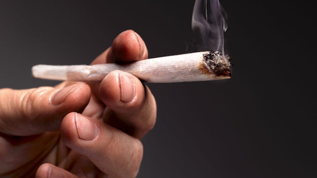 Marijuana Joint cigarette, close up - stock photo