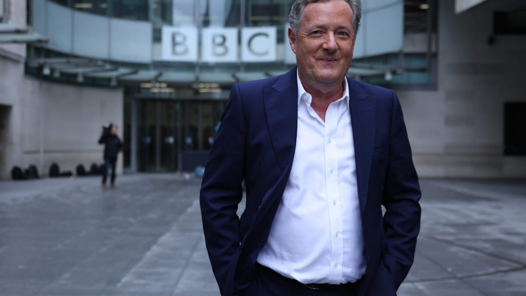 Piers Morgan takes his departure following his appearance on Sunday Morning at the BBC Broadcasting House on January 16, 2022 in London, England